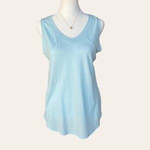 Soulgani Active Womens Sleeveless V Neck Workout Top Size S Light Blue